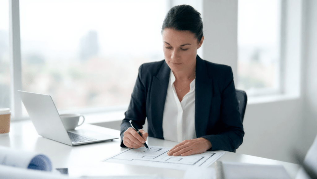 Dynamische Szene mit Tablet oder Exposé, moderner Look, klare Markenwirkung. - ✅ WEKEYS IMMOBILIEN – Menschlich. Engagiert. Erfolgreich.